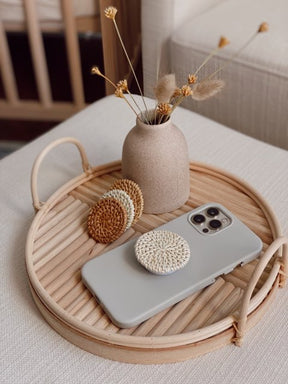 Boho Style Rattan Phone Grip Holder